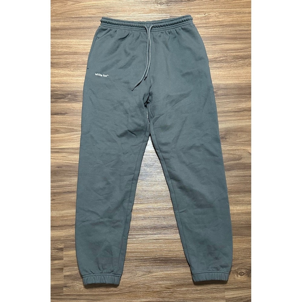 White Fox Loungewear Sweatpants Joggers Gray/Green Women's Size M